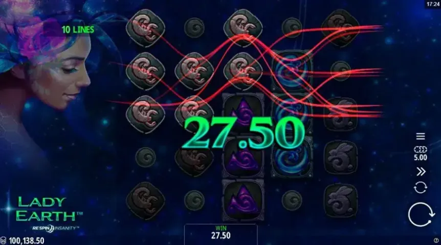 Lady Earth slot screenshot 2