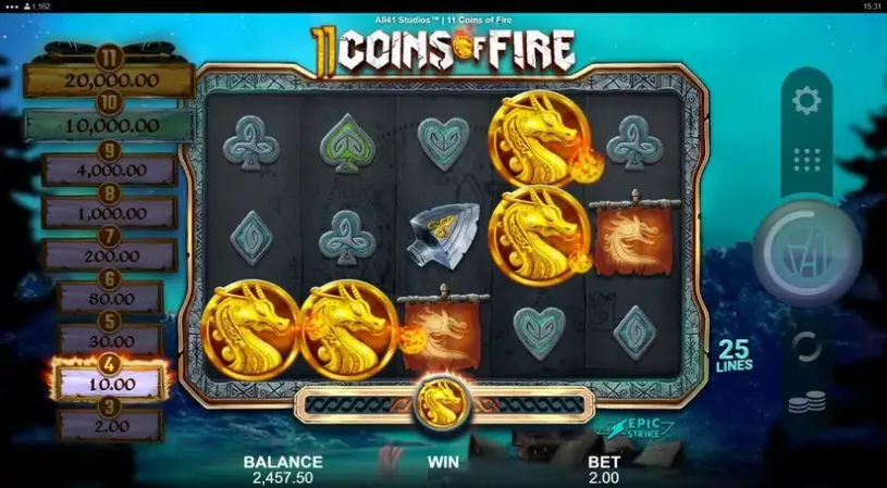 11 Coins of Fire slot screenshot 2