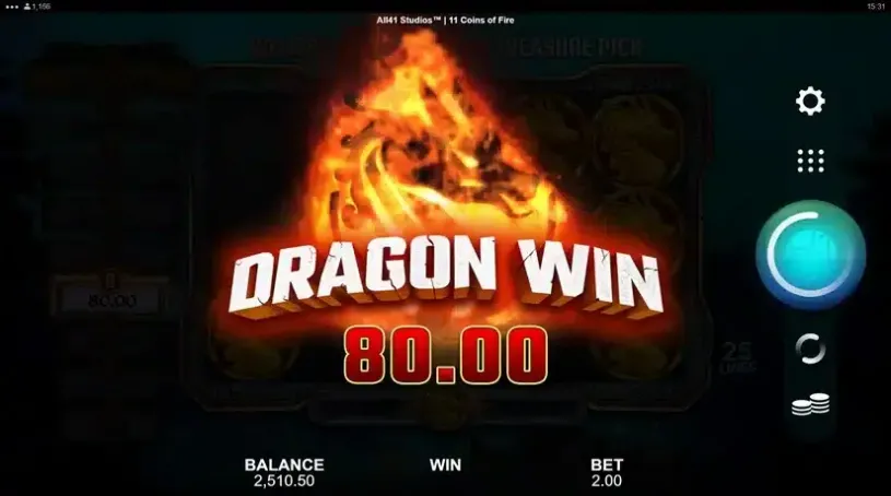 11 Coins of Fire slot screenshot 3