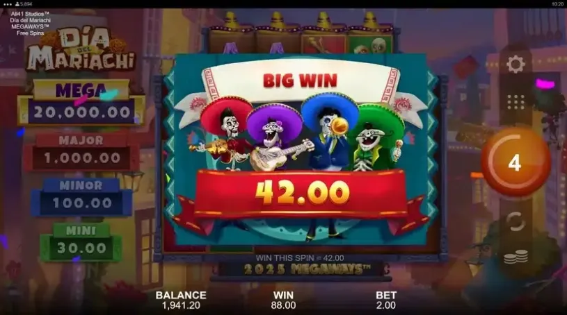 Dia del Mariachi Megaways slot screenshot 