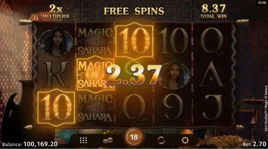 Magic of Sahara slot screenshot 5