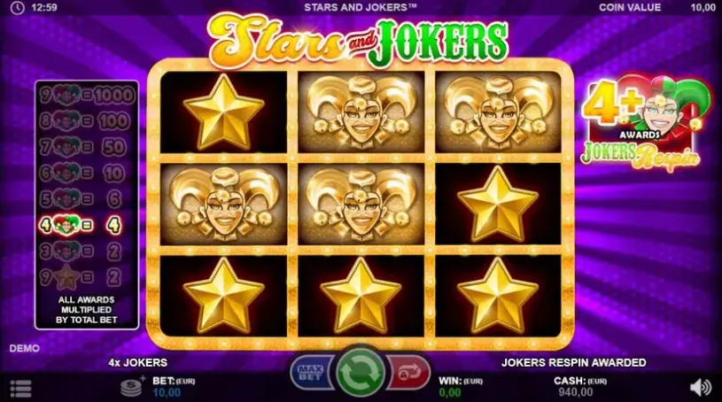 Stars and Jokers slot screenshot 2