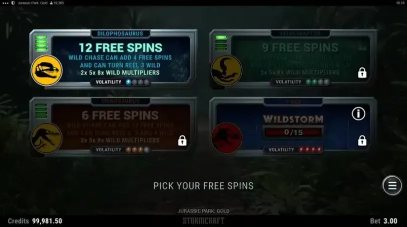 Jurassic Park Gold slot screenshot 3
