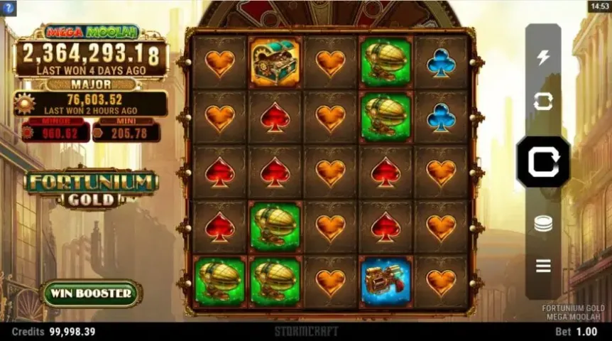 Fortunium Gold Mega Moolah slot screenshot 
