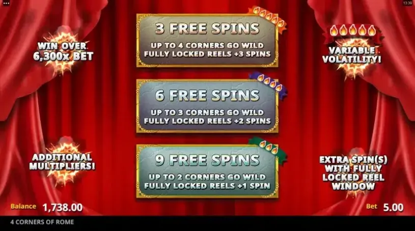 4 Corners Of Rome slot screenshot 4