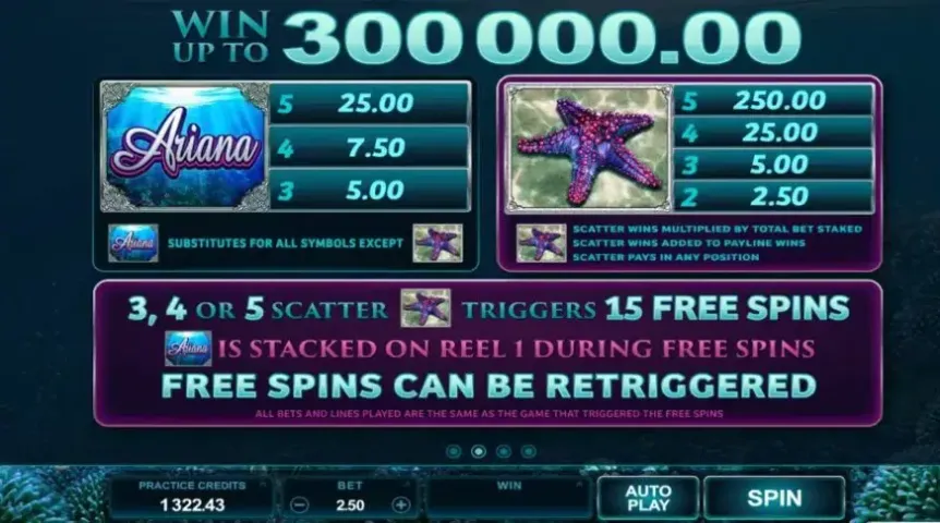 Ariana slot screenshot 