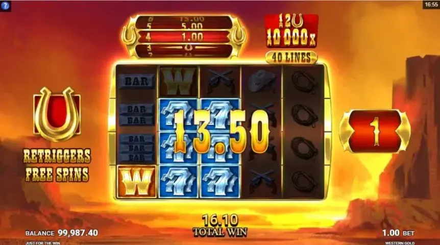 Western Gold slot screenshot 