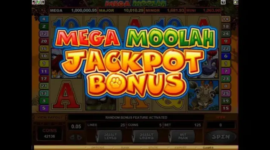 Mega Moolah Isis slot screenshot 2