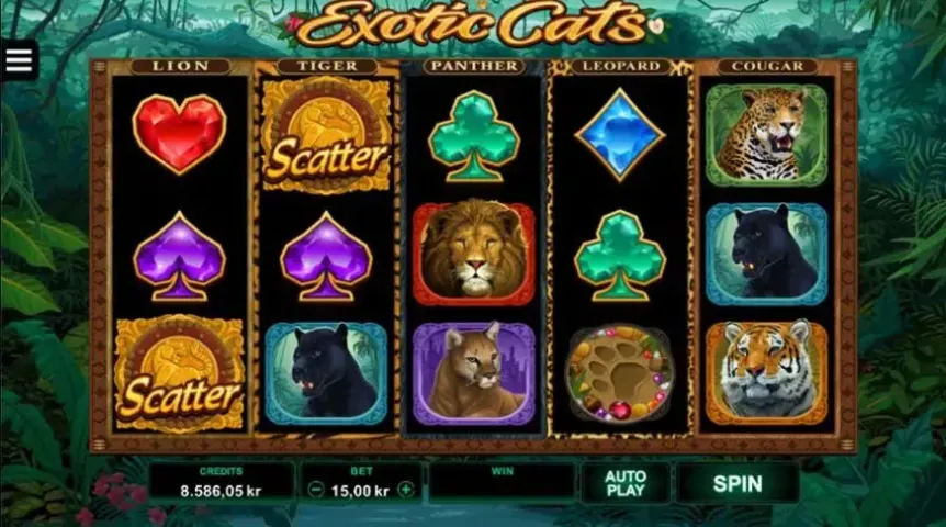 Exotic Cats slot screenshot 1