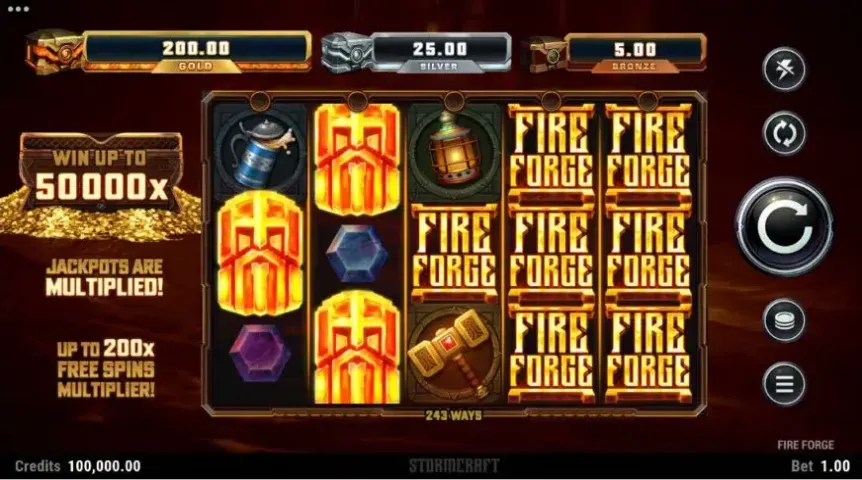 Fire Forge slot screenshot 