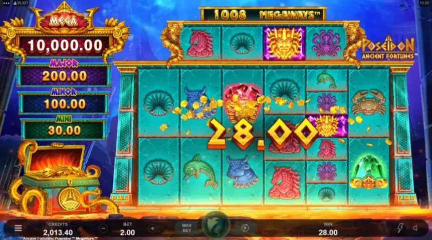 Ancient Fortunes Poseidon Megaways slot screenshot 