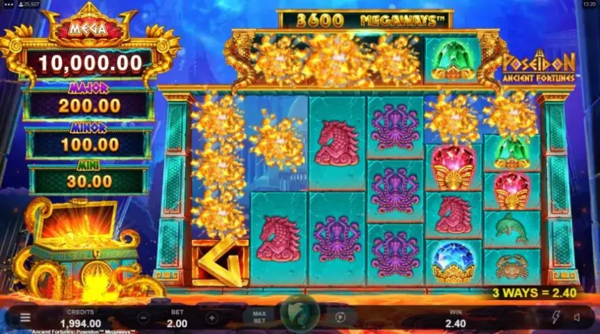 Ancient Fortunes Poseidon Megaways slot screenshot 2