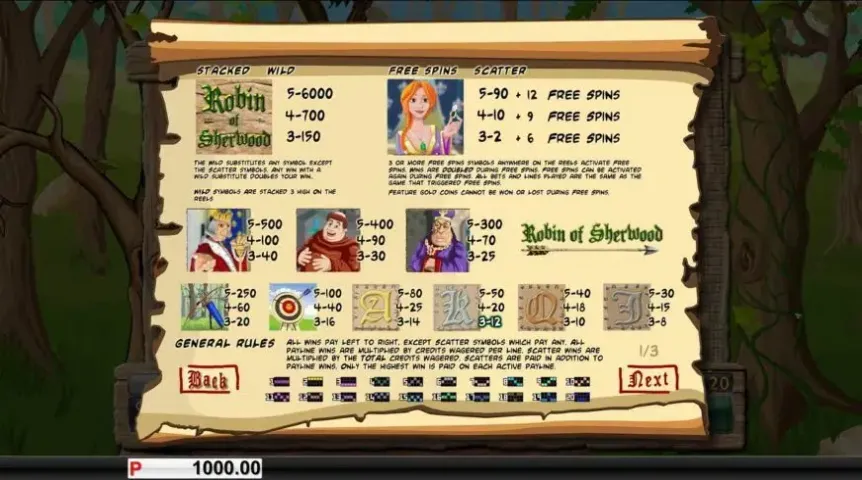 Robin of Sherwood slot screenshot 