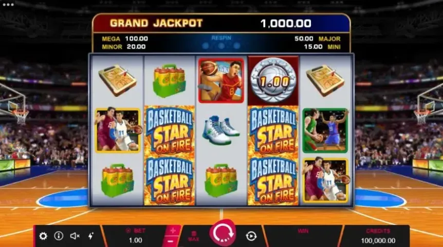 Basketball Star On Fire slot screenshot 