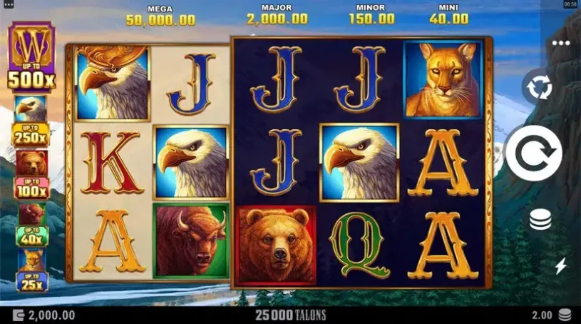 25000 Talons slot screenshot 