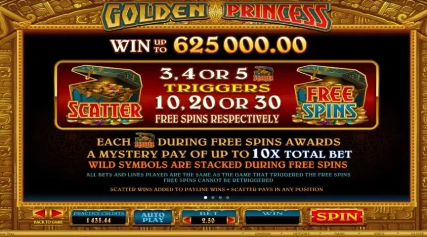 Golden Princess slot screenshot 