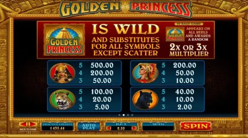 Golden Princess slot screenshot 3