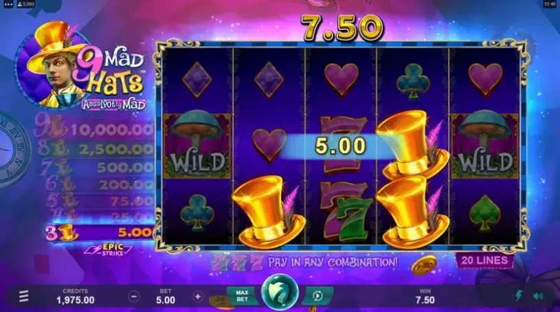 9 Mad Hats slot screenshot 3
