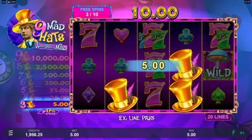 9 Mad Hats slot screenshot 6