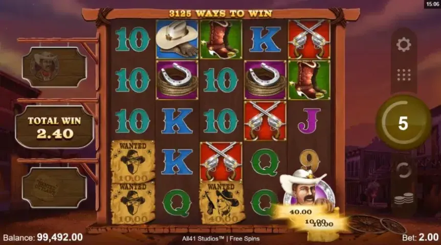 Wanted Outlaws Nobleways slot screenshot 