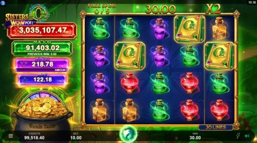 Sisters of Oz WOWPot slot screenshot 3