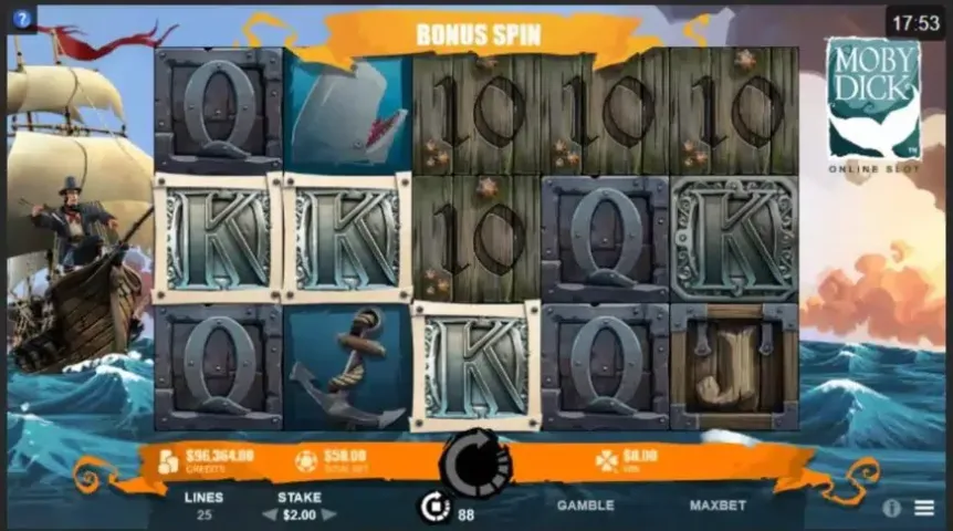 Moby Dick slot screenshot 