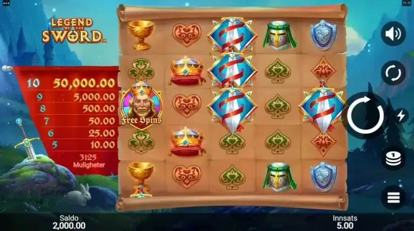 Legend Of The Sword slot screenshot 