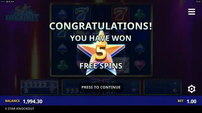 5 Star Knockout slot screenshot 4