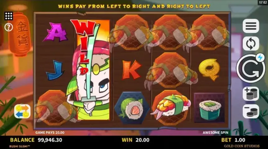 Bushi Sushi slot screenshot 2
