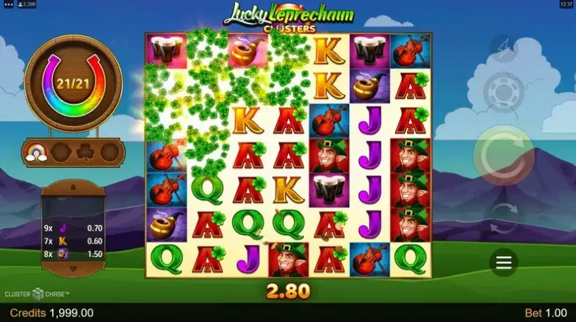 Lucky Leprechaun Clusters slot screenshot 2