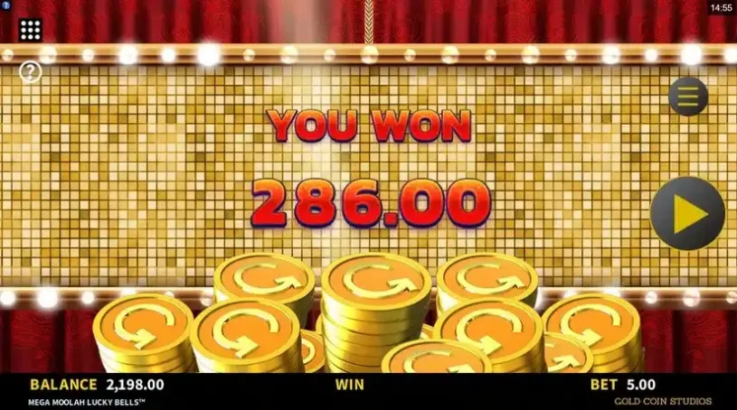 Mega Moolah Lucky Bells slot screenshot 
