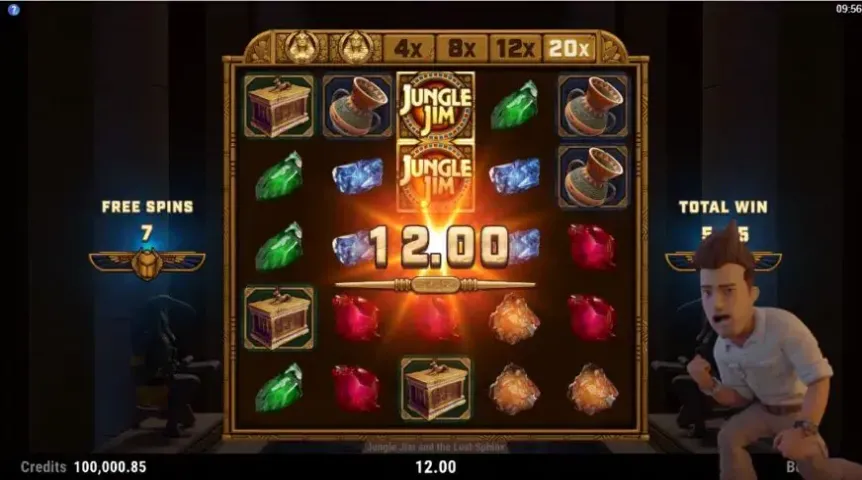 Jungle Jim and the Lost Sphinx slot screenshot 