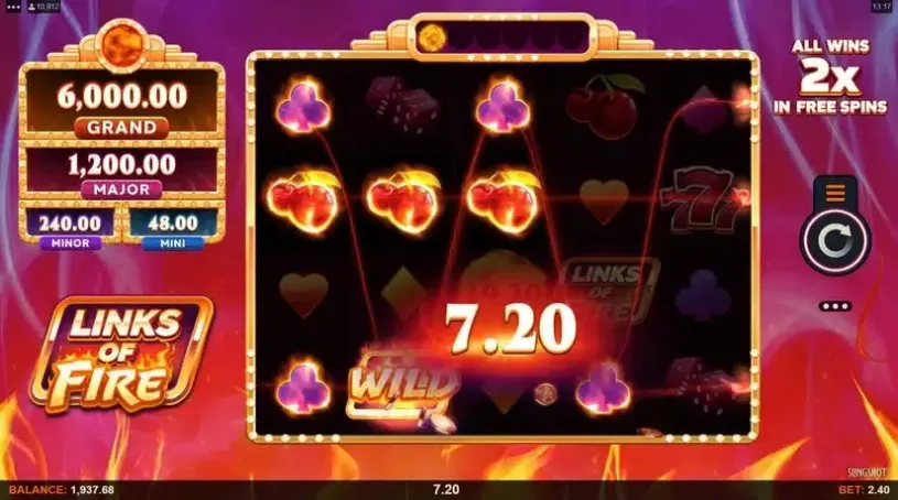 Links of Fire slot screenshot 2
