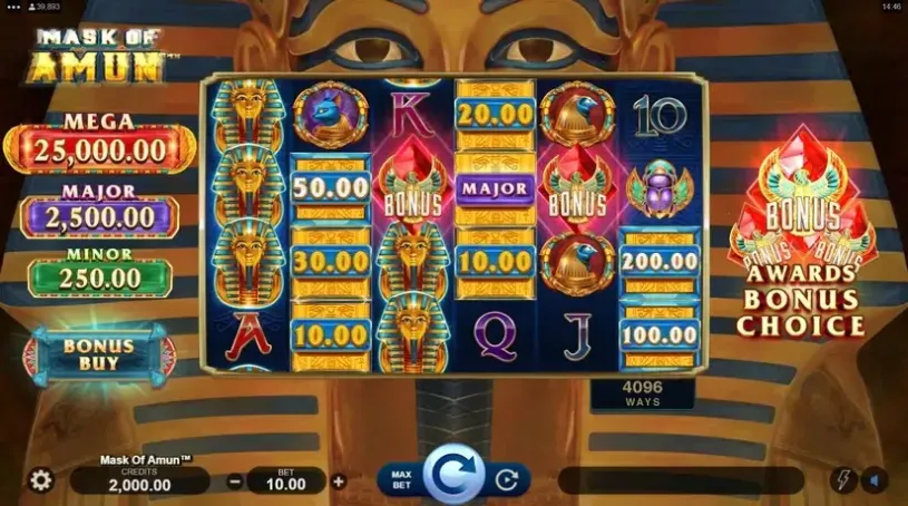 Mask of Amun slot screenshot