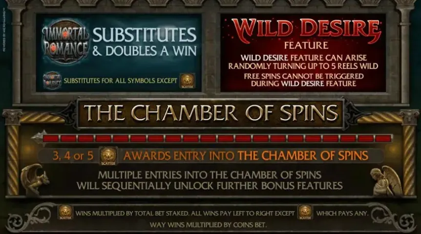 Immortal Romance slot screenshot 