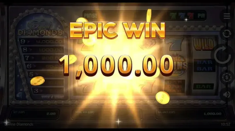 Divine Diamonds slot screenshot 