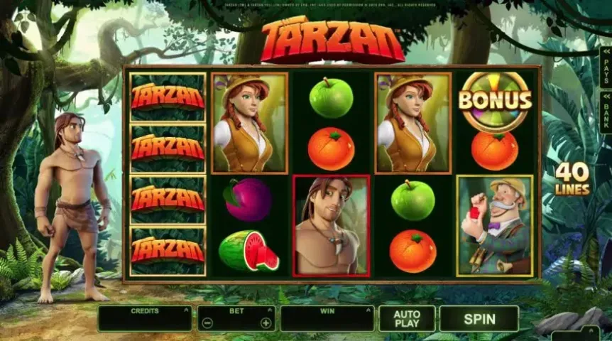 Tarzan slot screenshot 