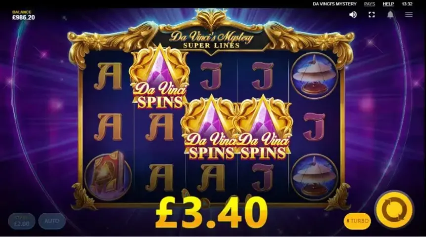 Da Vinci’s Mystery slot screenshot 3