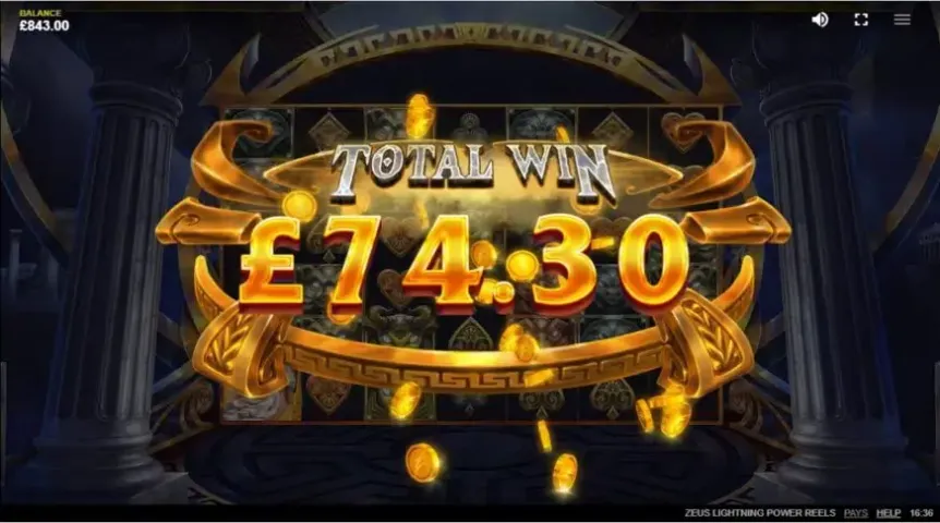 Zeus Lightning Power Reels slot screenshot 