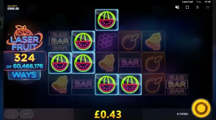 Laser Fruit slot screenshot 2