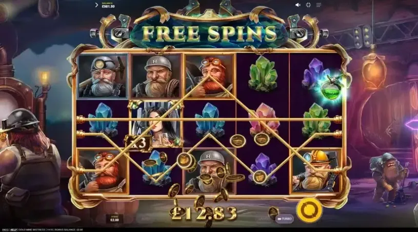 Gold Mine Mistress slot screenshot 