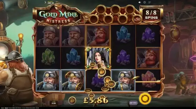 Gold Mine Mistress slot screenshot 2