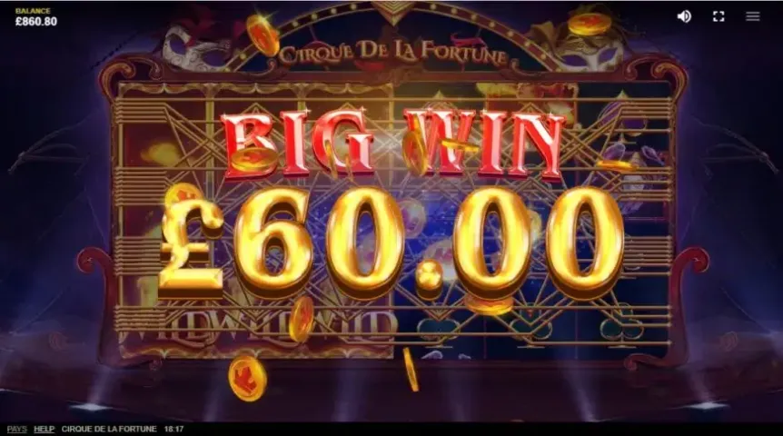 Cirque Dе La Fortune slot screenshot 
