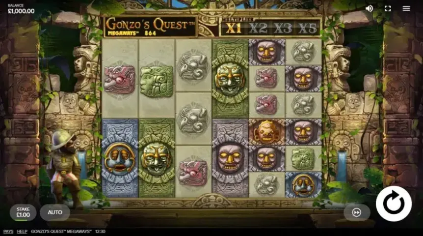 Gonzo’s Quest Megaways slot screenshot 