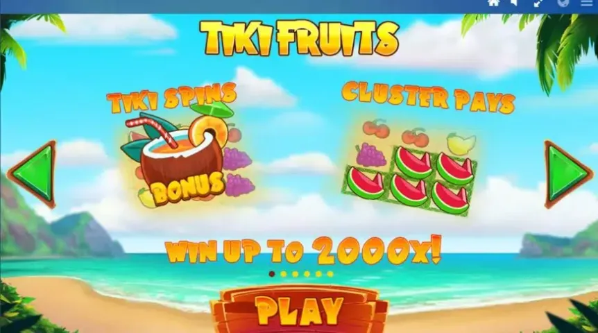 Tiki Fruits slot screenshot 
