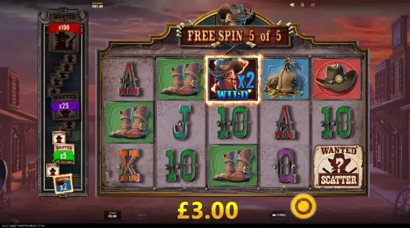 Wanted Wildz slot screenshot 6