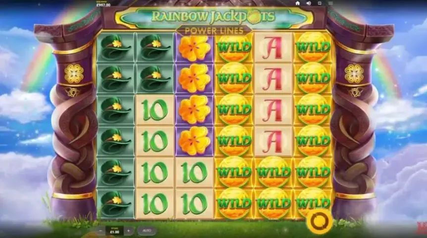 Rainbow Jackpots Power Lines slot screenshot 