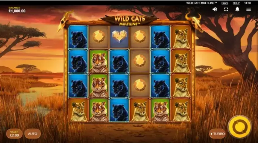 Wild Cats Multiline™ slot screenshot 1
