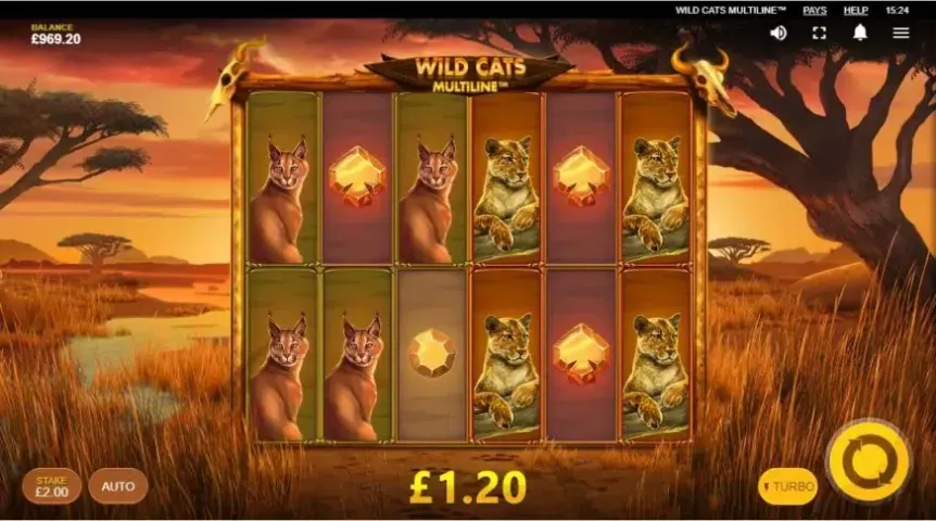 Wild Cats Multiline™ slot screenshot 2