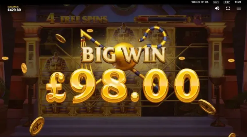 Wings of Ra slot screenshot 